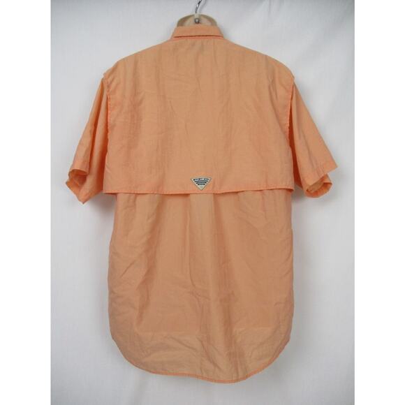 Columbia PFG Button Down Shirt Mens Large Peach Orange Vented Short Sleeve - Picture 3 of 16